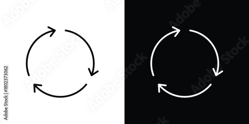 Repeat icon. Editable stroke. thin line outline concept vector.