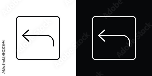Reply icon. Editable stroke. thin line outline concept vector.