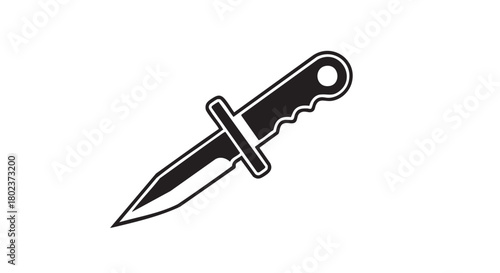 30. Black vector silhouette of throwing knife
