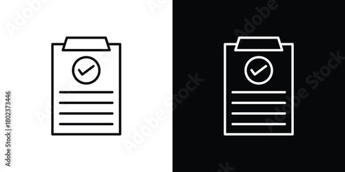 Result icon. Editable stroke. thin line outline concept vector.