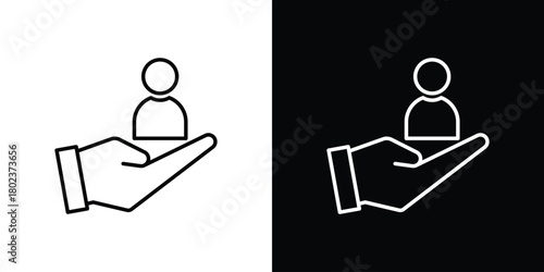 Retention icon. Editable stroke. thin line outline concept vector.