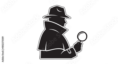 4. Minimalistic black detective silhouette

