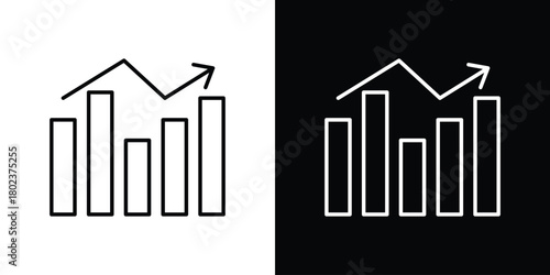 Sales growth icon. Editable stroke. thin line outline concept vector.