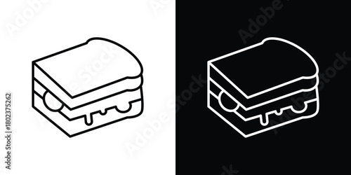 Sandwich icon. Editable stroke. thin line outline concept vector.