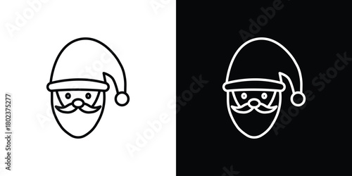 Santa Claus icon. Editable stroke. thin line outline concept vector.