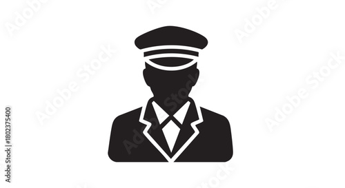 5. Minimalistic black silhouette of chauffeur
