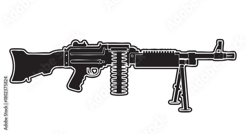 8. Black silhouette of general purpose machine gun
