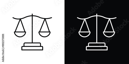 Scales icon. Editable stroke. thin line outline concept vector.