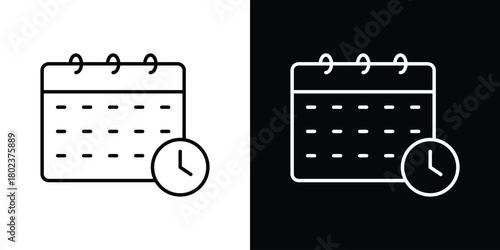 Schedule icon. Editable stroke. thin line outline concept vector.