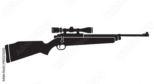 38. Black vector silhouette of air gun
