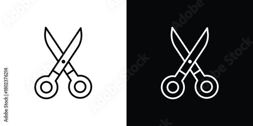 Scissors icon. Editable stroke. thin line outline concept vector.
