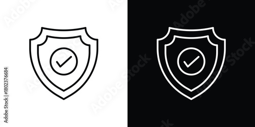 Security icon. Editable stroke. thin line outline concept vector.