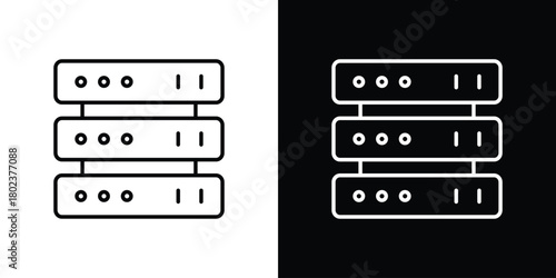 Server rack icon. Editable stroke. thin line outline concept vector.