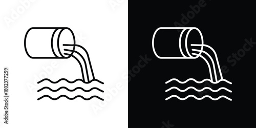 Sewage icon. Editable stroke. thin line outline concept vector.