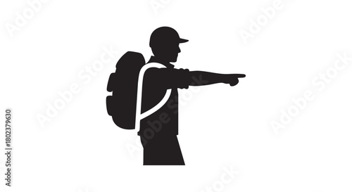 Minimalistic outdoor adventure guide silhouette
