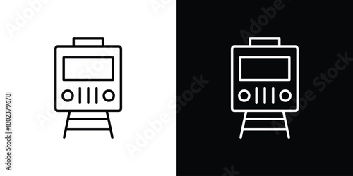 Subway icon. Editable stroke. thin line outline concept vector.