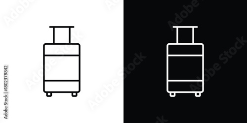 Suitcase icon. Editable stroke. thin line outline concept vector.