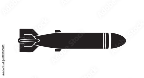 22. Black silhouette of a torpedo
