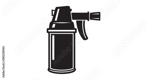 14. Black vector silhouette of pepper spray
