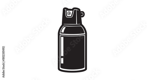 14. Black vector silhouette of pepper spray
