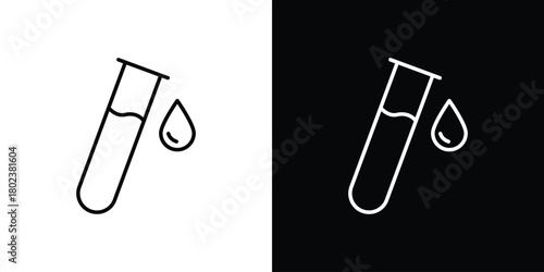 Test tube icon. Editable stroke. thin line outline concept vector.