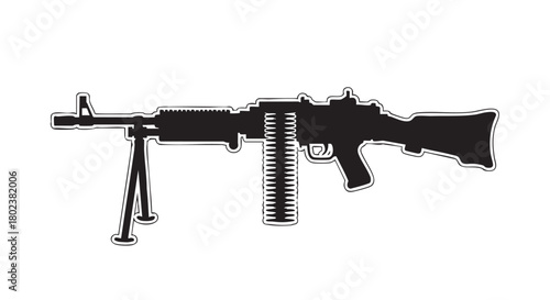 8. Black silhouette of general purpose machine gun
