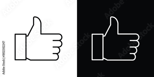 thumbs up icon. Editable stroke. thin line outline concept vector.
