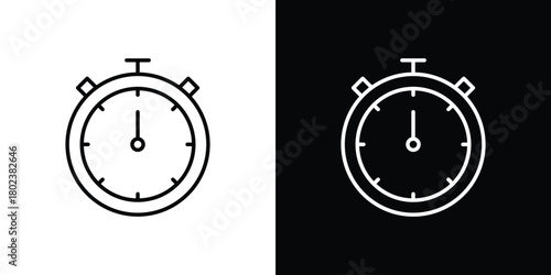 Timer icon. Editable stroke. thin line outline concept vector.