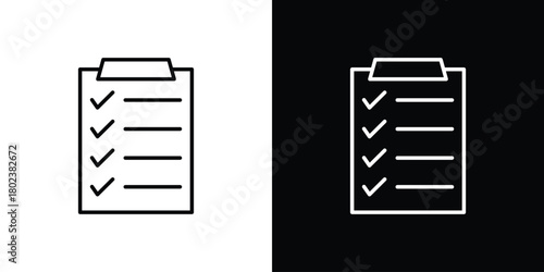 Todo list icon. Editable stroke. thin line outline concept vector.