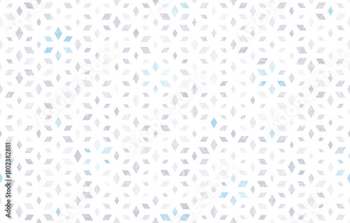 Christmas abstract winter background, Isometric hexagon geometric pattern with cube illusion, Seamless vector illustration, rhombus segments, subtle texture. For fabric, background, wallpaper, cover