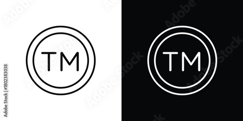 Trademark icon. Editable stroke. thin line outline concept vector.