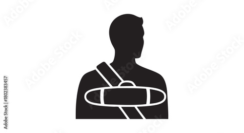 1. Minimalistic black lifeguard silhouette
