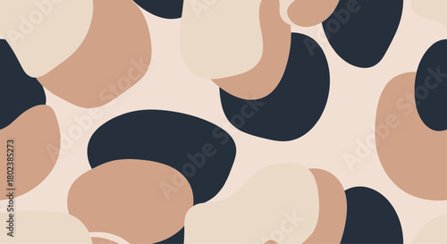 Abstract organic shapes in neutral tones create a modern and calming background pattern, perfect for design projects and digital art applications.
