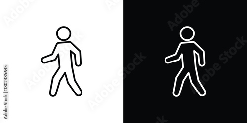 Walking icon. Editable stroke. thin line outline concept vector.