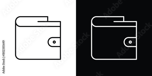 Wallet icon. Editable stroke. thin line outline concept vector.