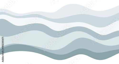 Stylized illustration of gentle ocean waves in varying shades of blue and gray, creating a calming and fluid background or texture.