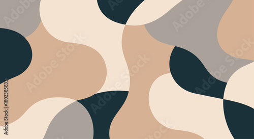 Abstract organic shapes in muted tones create a modern and calming background pattern, ideal for digital design or print projects.