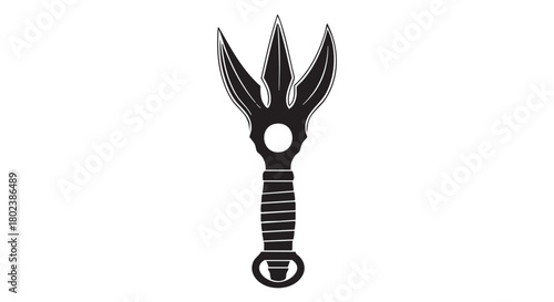 16. Black kpinga silhouette on white background
