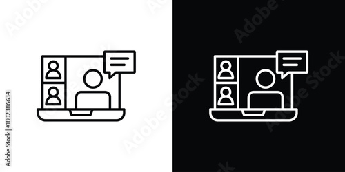 Webinar icon. Editable stroke. thin line outline concept vector.