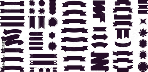 Diverse collection of simple rectangular banners and advertisements in various colors and styles perfect for promotions and marketing campaigns