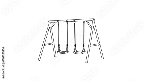 Set of metal nails and a wooden stepladder construction tool isolated on white