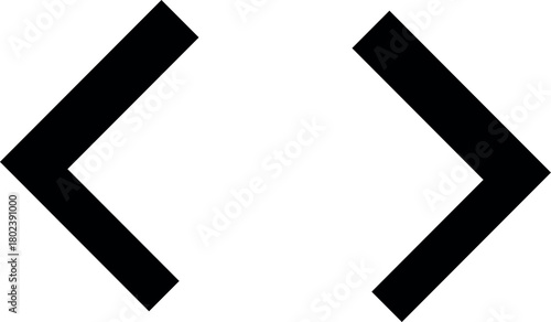 Angle brackets on white