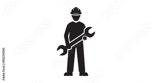 8. Minimalistic black millwright silhouette
