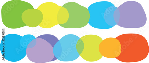 Colorful Overlapping Shapes Abstract Composition.