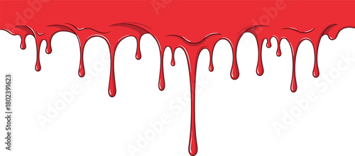 Red paint dripping down from the top edge of the frame.