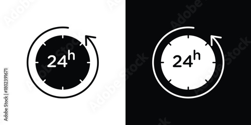 24 Hrs icon Isolated. icon for logo, graphic design and more.