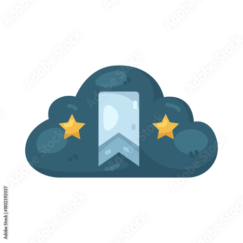 Illustration of Cloud Bookmark 