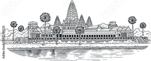 Angkor Wat Temple Complex in Cambodia a UNESCO World Heritage Site.