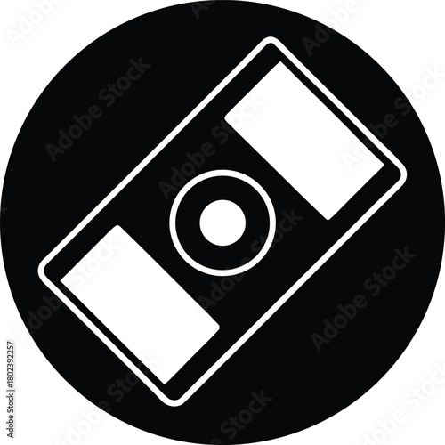 Retro video disk icon on white background
