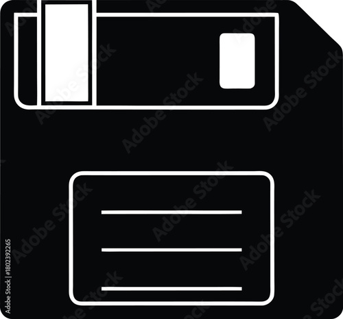 Classic floppy disk icon for saving files and data